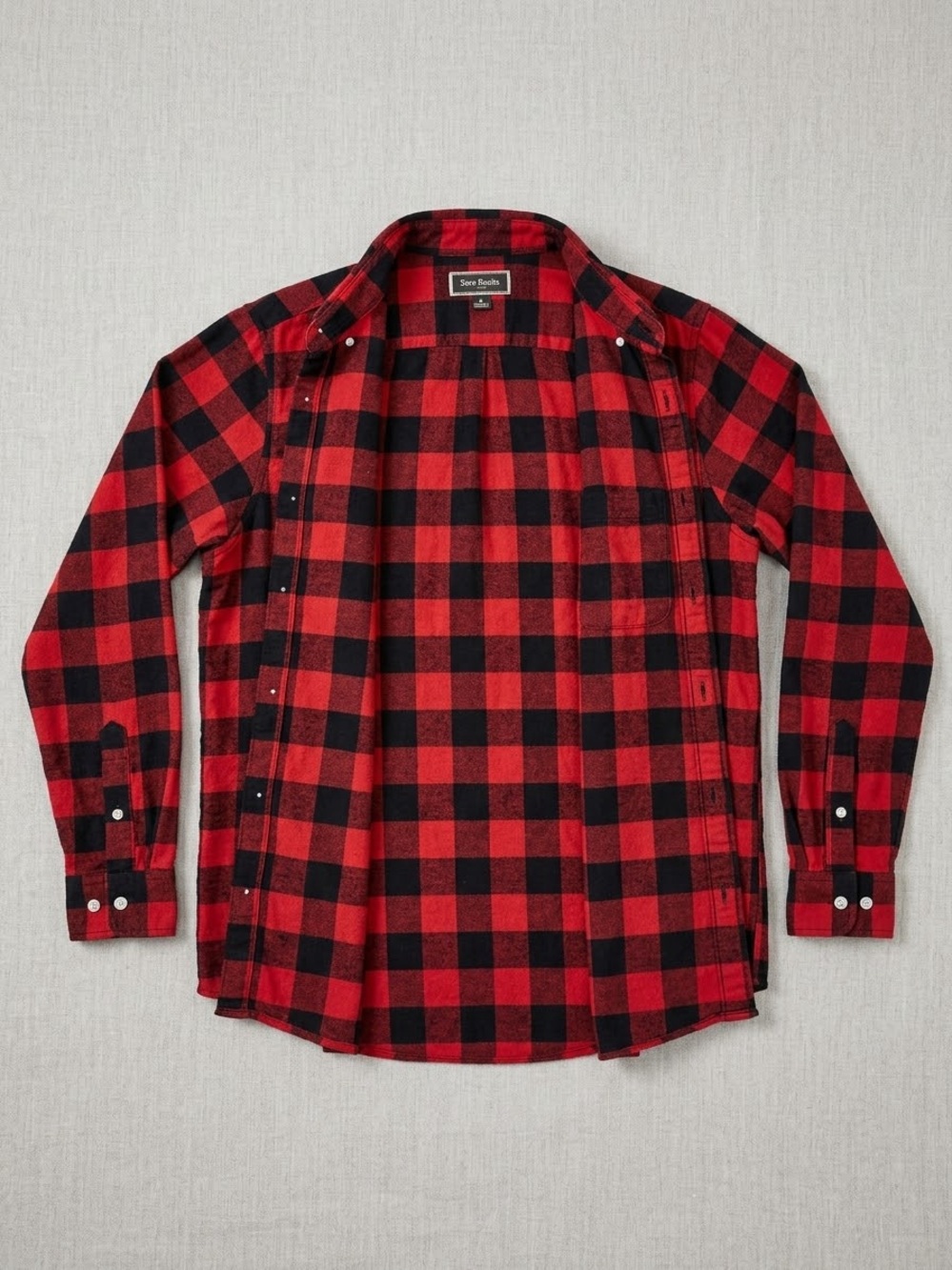 Club Room Red and Black Buffalo Plaid Button-Down Shirt